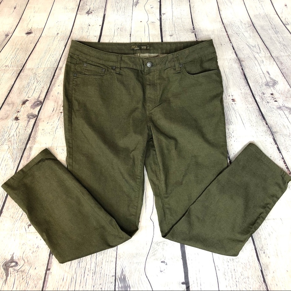 Prana Green Kayla Fitted Narrow Straight Leg Jeans